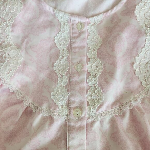MISS ELAINE Nightgown‎ Small Long Sleeve Gown  TOUCH THE INSIDE Sateen Pink - Picture 9 of 14